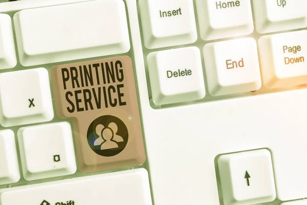 Writing Note Showing Printing Service Business Concept Program Offered Print — 스톡 사진