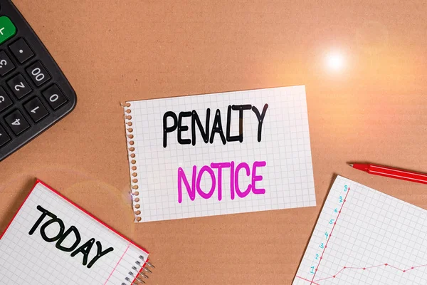 Conceptual Hand Writing Showing Penalty Notice Concept Meaning Immediate Fine — 스톡 사진