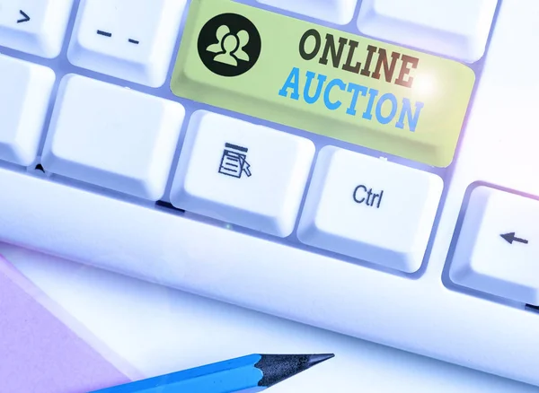 Konceptualne Ręczne Pisanie Pokazujące Aukcję Internetową Pojęcie Proces Zakupu Sprzedaży — Zdjęcie stockowe