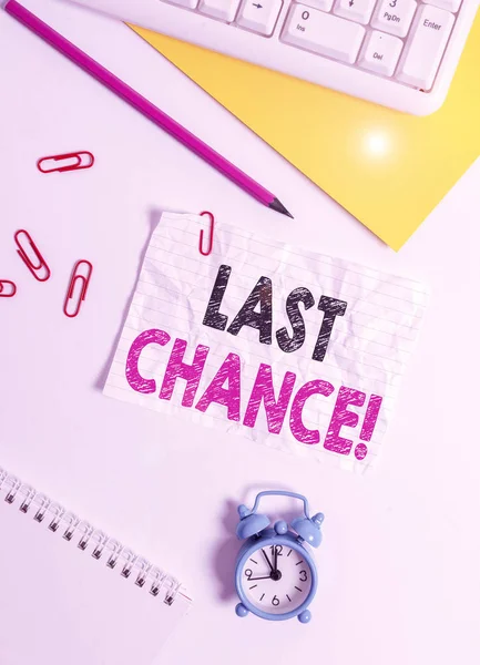 Text Sign Showing Last Chance Business Photo Text Final Opportunity — Stock Photo, Image