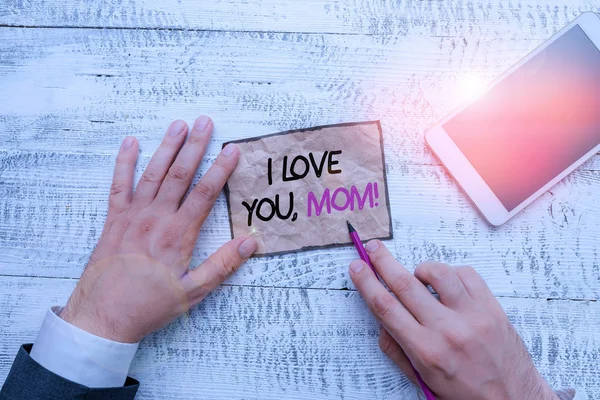 Word Writing Text Love You Mom Business Photo Showcasing Loving — 스톡 사진