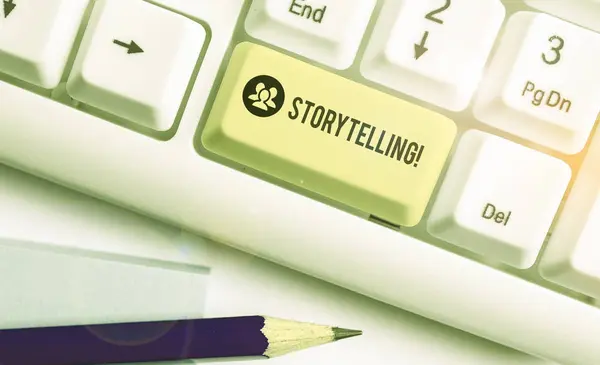Konzeptionelle Handschrift Die Storytelling Zeigt Konzept Bedeutet Aktivität Geschichten Schreiben — Stockfoto