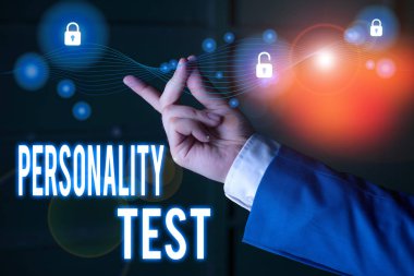 Kişilik Testi 'ni gösteren mesaj işareti. İş fotoğrafı metni Huanalysis gösterisinin değerlendirilmesinde kullanılan bir yöntem