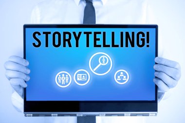 Hikaye anlatımını gösteren kavramsal el yazısı. Kavram anlamı etkinlik yazma öyküleri kamuya yayınlamak için