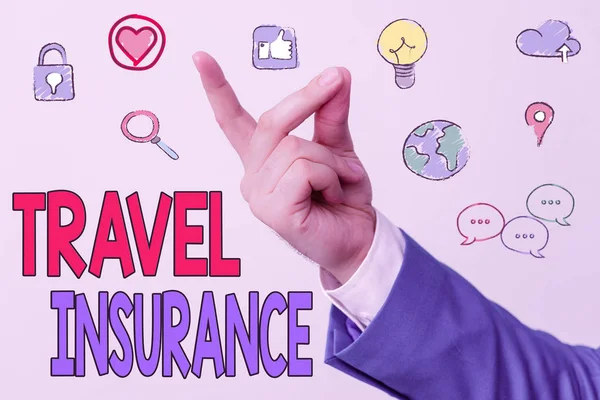 Word writing text Travel Insurance. Business photo showcasing covers the costs and losses associated with traveling