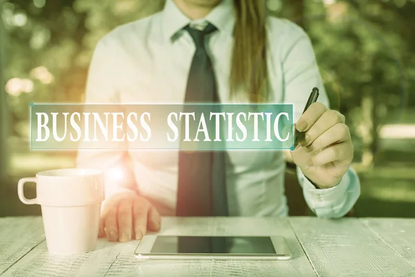 Escrita Mão Conceitual Mostrando Estatística Negócios Conceito Que Significa Ciência — Fotografia de Stock