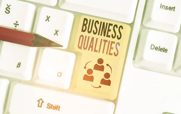Word Writing Text Business Qualities Business Photo Showcasing Meeting Needs — Stock Photo, Image