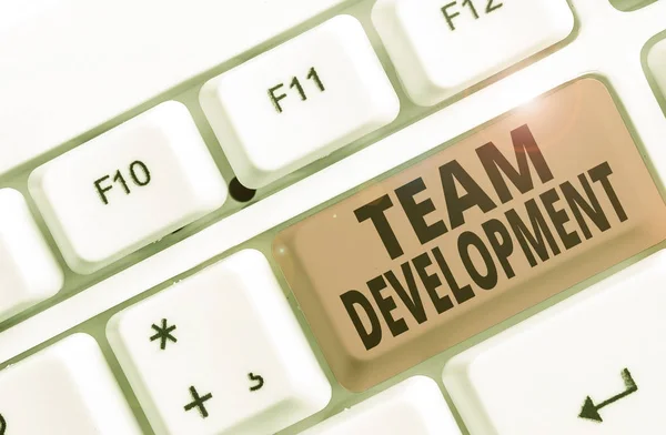 Conceptual Hand Writing Showing Team Development Concept Meaning Enhancement Effectiveness — Stock Photo, Image