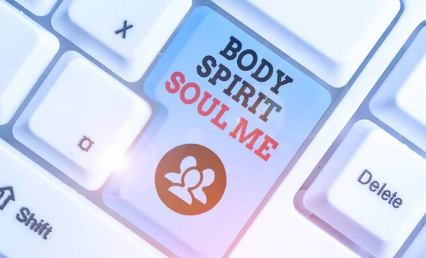 Sinal Texto Mostrando Body Spirit Soul Foto Negócios Mostrando Equilíbrio — Fotografia de Stock