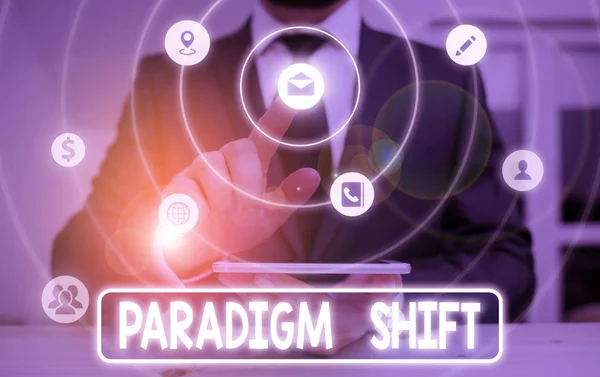 Концептуальный Почерк Показывающий Paradigm Shift Концепция Означающая Фундаментальные Изменения Подходе — стоковое фото