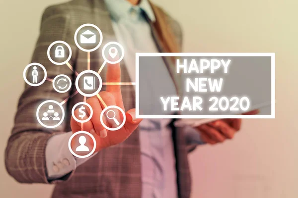 Konceptuell Handstil Som Visar Gott Nytt 2020 Begreppet Mening Hälsning — Stockfoto