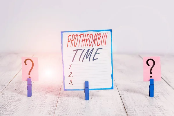 Schrijfbriefje Met Protrombine Tijd Business Concept Voor Het Evalueren Van — Stockfoto