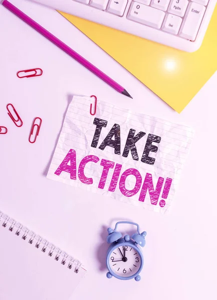 Segno Testo Che Mostra Take Action Business Photo Text Fare — Foto Stock