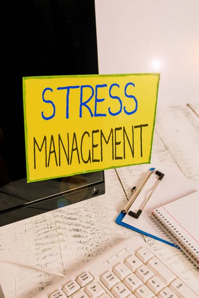 Tekst Schrijven Stress Management Zakelijke Foto Showcasing Methode Van Het — Stockfoto