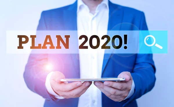 Word Writing Text Plan 2020 Business Foto Mit Detailliertem Vorschlag — Stockfoto