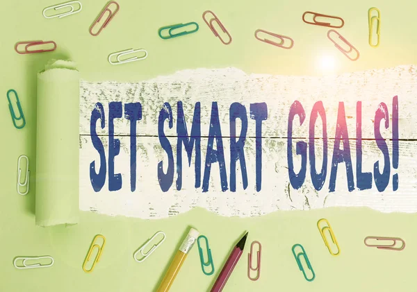 Handschrift Tekstschrijven Set Smart Goals Conceptuele Fotolijst Ideeën Verduidelijken Focus — Stockfoto