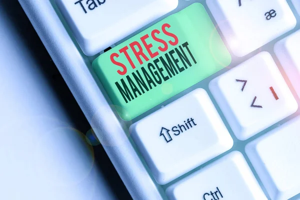 Tekstbord Met Stress Management Erop Bedrijfsfoto Presentatie Methode Van Het — Stockfoto