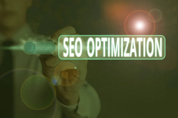 Writing Note Showing Seo Optimization Business Concept Increasing Visibility Website — 스톡 사진