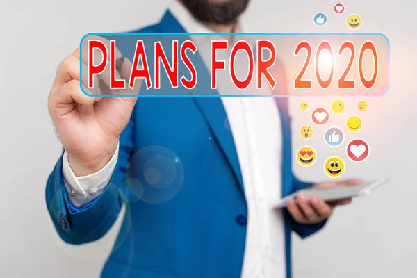 Написання Текстових Планів 2020 Рік Концептуальна Фотографія Намір Або Рішення — стокове фото