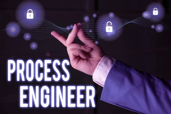 Text sign showing Process Engineer. Business photo text responsible for developing new industrial processes