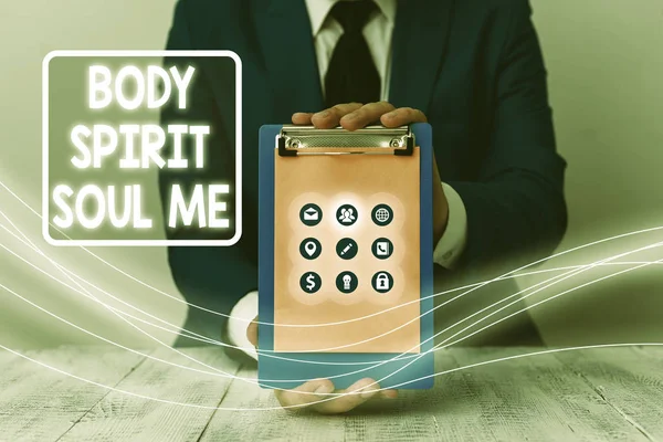 Escritura Mano Conceptual Mostrando Body Spirit Soul Concepto Que Significa — Foto de Stock