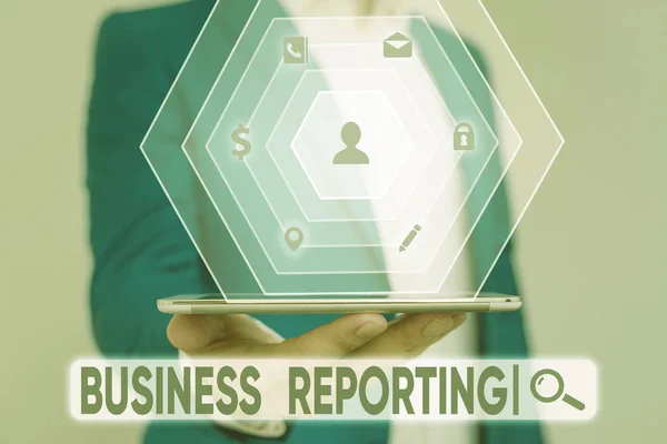 Escrevendo Nota Mostrando Business Reporting Conceito Negócio Para Documento Escrito — Fotografia de Stock