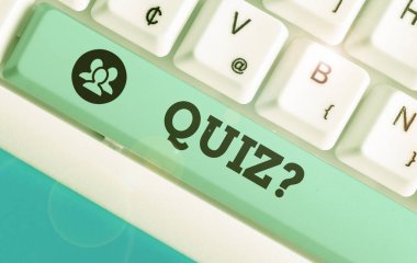 Sınav Sorusunu gösteren metin işareti. Bireyler veya takımlar arasındaki rekabet olarak bilgi İş fotoğraf metin testi