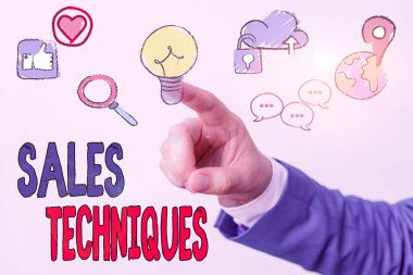 Satış tekniklerini gösteren bir not yazıyorum. Satış uzmanlarının gelir yaratmak için kullandığı yöntemler için iş kavramı