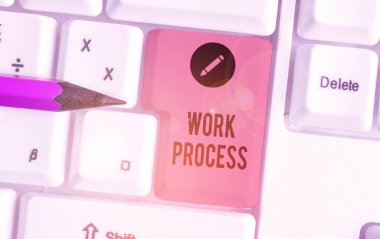 Çalışma Sürecini gösteren kavramsal el yazısı. Kavram, standart prosedürler anlamına gelir belirli bir iş kuralları sisteminin nasıl idare edileceği
