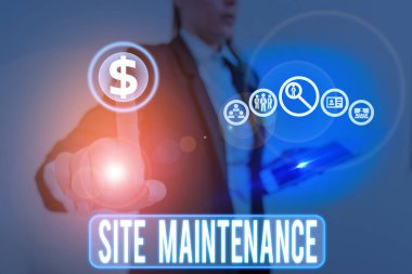 Sitenin bakımı için el yazısı metni. Web sitesini güvende tutan kavramsal fotoğraf güncellenmiş çalıştırılmış ve hatasız