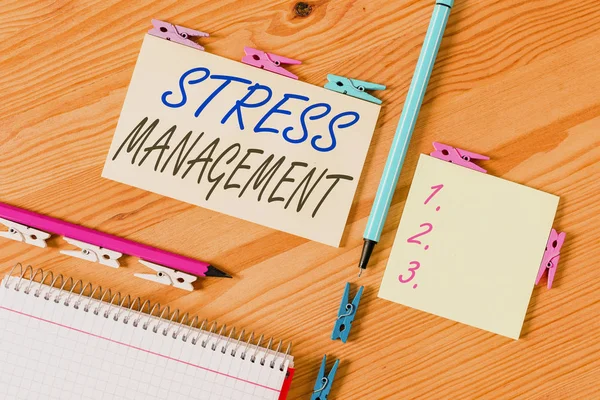 Conceptuele Handschrift Toont Stress Management Concept Betekent Methode Van Het — Stockfoto