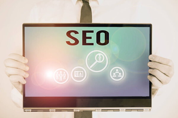 Conceptual hand writing showing Seo. Concept meaning incredibly effective way to market your near business online