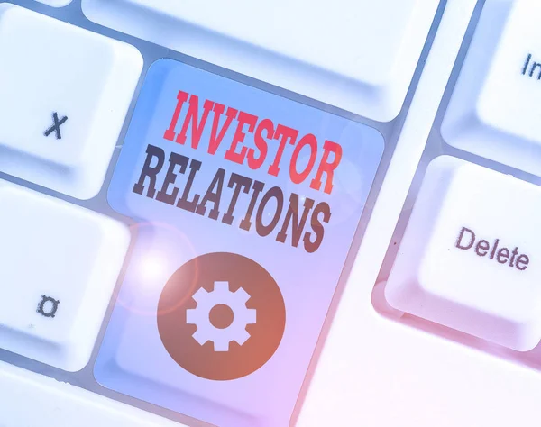 Textskylt Som Visar Investor Relations Affärsfoto Text Analysansvar Som Integrerar — Stockfoto