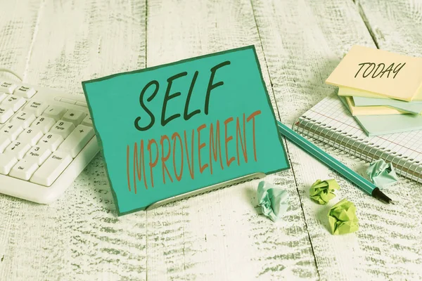 Handwriting Text Self Improvement Conceptual Photo Process Making Yourself Better — Stock Photo, Image