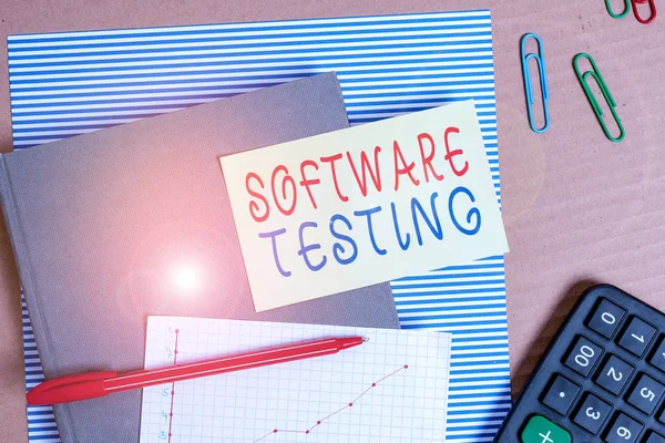 Text Sign Showing Software Testing Business Photo Showcasing Evaluate Functionality — 스톡 사진