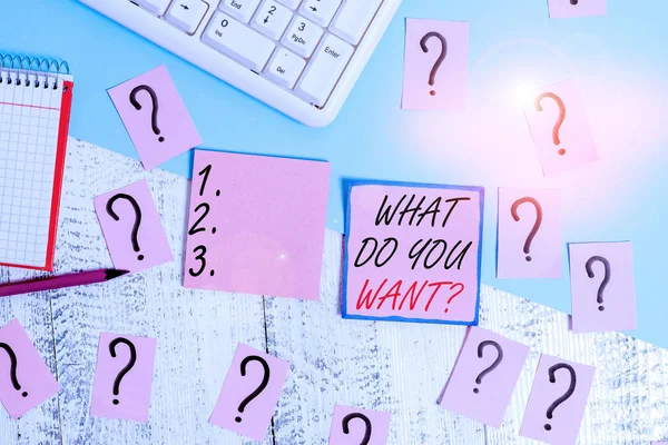 Word Writing Text What You Want Question Business Photo Showcasing — Stock Photo, Image