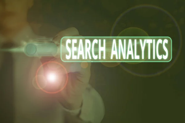 Writing Note Showing Search Analytics Business Concept Investigate Particular Interactions — Stock Photo, Image