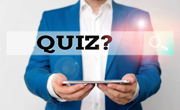 Wortschreibtext Quiz Frage Business Foto Zeigt Wissenstest Als Wettbewerb Zwischen — Stockfoto