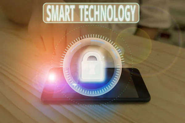 Text sign showing Smart Technology. Conceptual photo used to protect and prevent errors in hard drives. — Stock Photo, Image