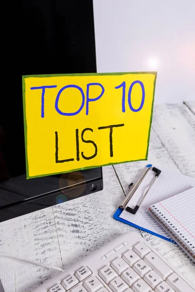 Word Writing Text Top List Business Photo Showcasing Ten Most — 스톡 사진