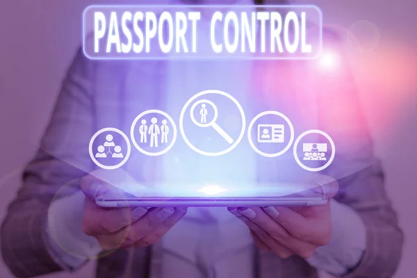 Escrita Mão Conceitual Mostrando Controle Passaporte Conceito Que Significa Área — Fotografia de Stock