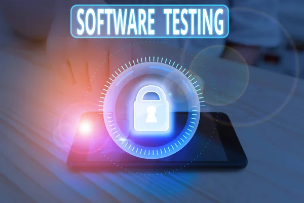Text Sign Showing Software Testing Business Photo Showcasing Evaluate Functionality — 스톡 사진