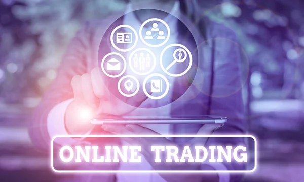 Word Σύνταξη Κειμένου Online Trading Επιχειρηματική Φωτογραφία Που Αναδεικνύει Την — Φωτογραφία Αρχείου