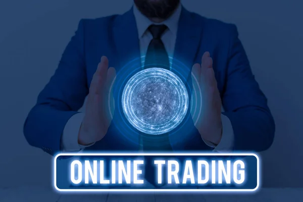 Σήμα Κειμένου Που Δείχνει Online Trading Business Photo Text Buying — Φωτογραφία Αρχείου