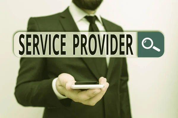 Writing Note Showing Service Provider Business Concept Company Provides Subscribers — Stock Photo, Image