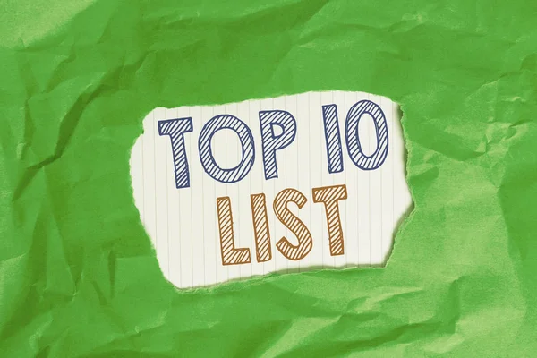 Writing Note Showing Top List Business Concept Ten Most Important — 스톡 사진