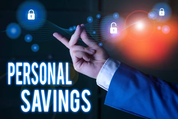 Kişisel Tasarruf Simgesi. Bir gösterinin bankada ya da başka bir bankada sakladığı iş fotoğrafı parası.