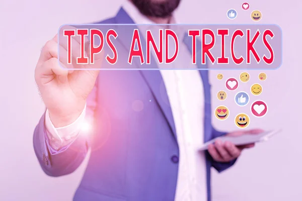 Handstil Text Skriva Tips Och Tricks Konceptuell Foto Bit Insidan — Stockfoto