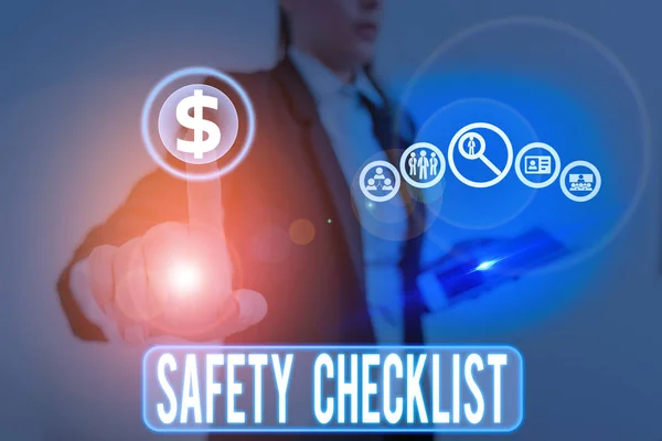 Handwriting Text Writing Safety Checklist Conceptual Photo List Items You — Stock Photo, Image