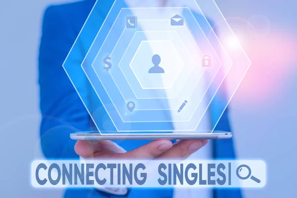 Connecting Singles Bemutató Levél Üzleti Koncepció Online Társkereső Oldal Kislemez — Stock Fotó